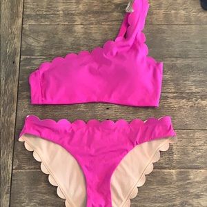 Scalloped Bikini Pink - M